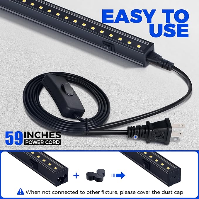 Barrina T5 Grow Lights for Indoor Plants, 2FT 5000K Full Spectrum LED Grow Light with Black Cover