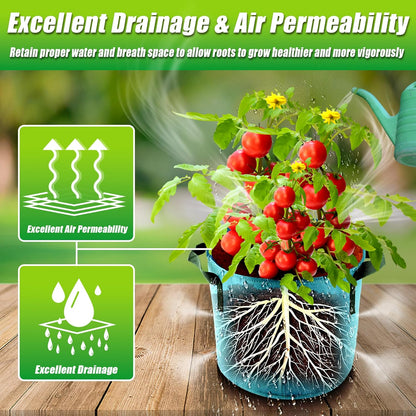 5 Gallon Grow Bags, 7 Pack Colorful Fabric Plant Pots with Handles for Garden and Outdoor Planting