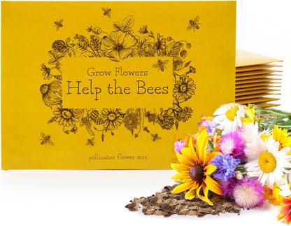Bentley Wildflower Pollinator Mix, 25 Non-GMO Packets for Garden Planting, Non-Coated Flower Seeds