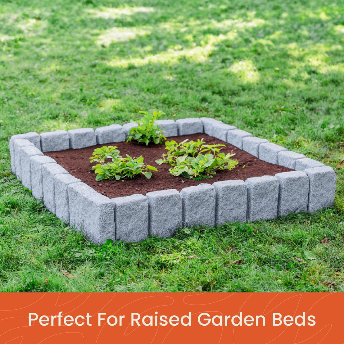 Beuta Landscape Edging | Garden Edging Border | Faux Stone Block XL for Lawn Edging, Flower Beds &