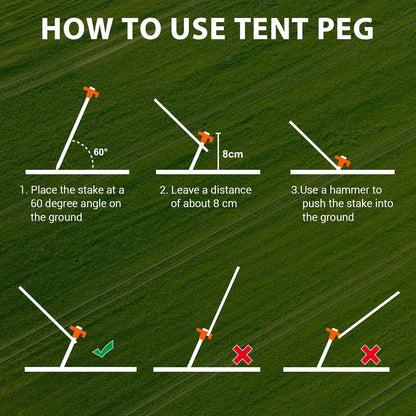 Eurmax USA Galvanized Non-Rust Camping Family Tent Pop Up Tent Stakes Canopy Anchors Heavy Duty