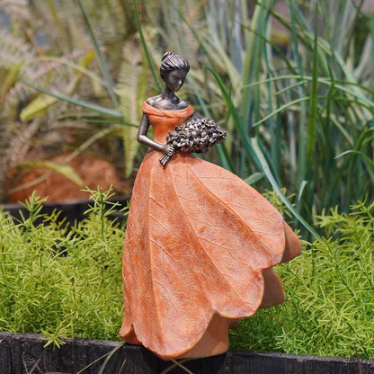 Guichifun Fairy Statue Collection Home Decoration - Orange Leaf Angel Girls Resin Fall Decor for