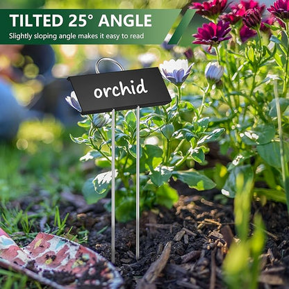 STARTOSTAR 50-Pack Metal Plant Labels Weatherproof Garden Markers,Height 10.6'', Label Area 3.5''X