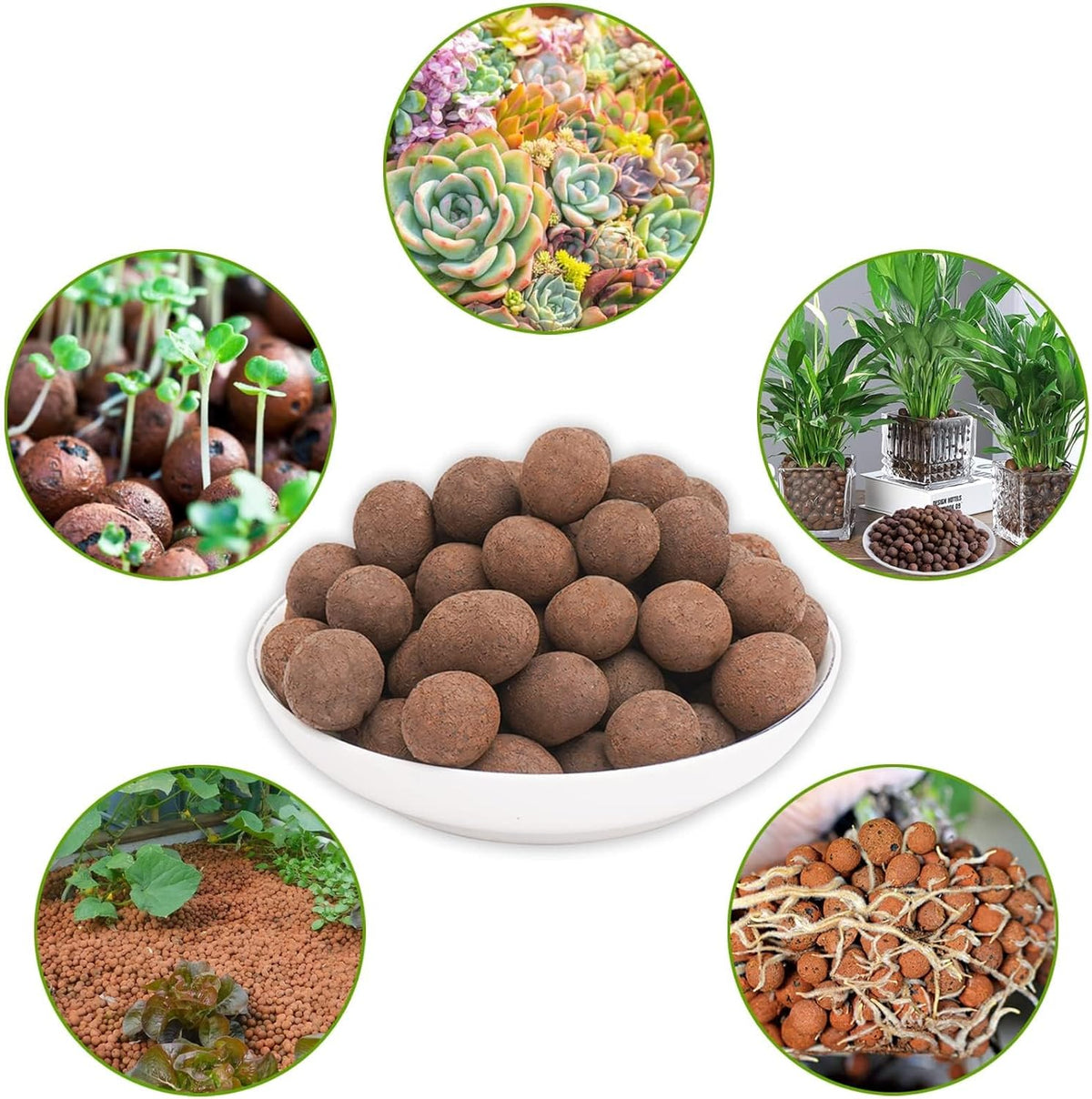 Halatool 10LB Leca Clay Pebbles for Plants 4mm-16mm Clay Balls 100% Natural Hydroton Leca Balls for