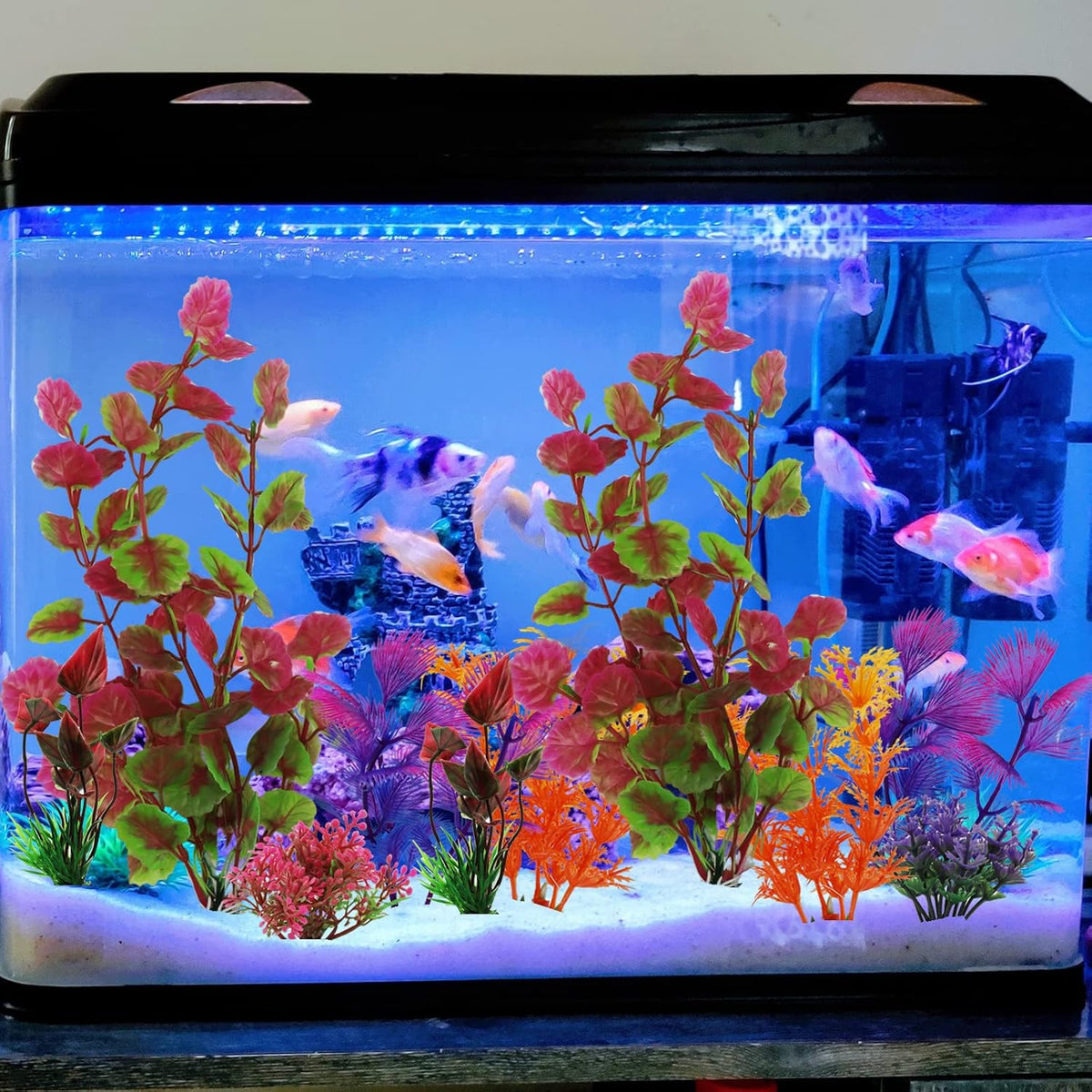 Aquarium Decorations Plants, 10pcs Aquarium Decor Colorful Plants, Fish Tank Accessories, Fish Tank