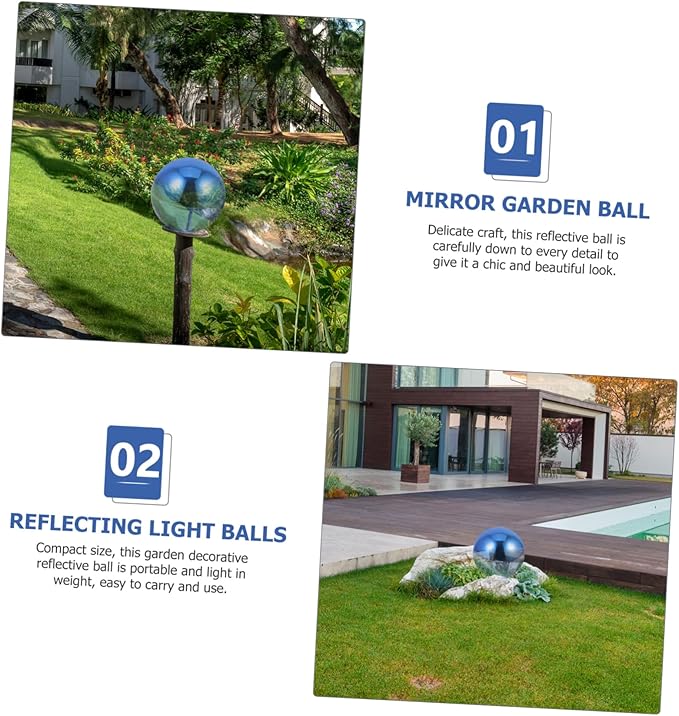 STOBAZA Delicate Reflective Ball Mirror Balls Garden Gazing Decorative Outdoor Sphere