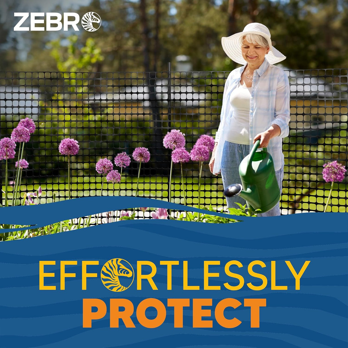 ZEBRO 4' x 50' Black Plastic Garden Fence Roll – Standard Duty Safety Netting for Snow, Poultry