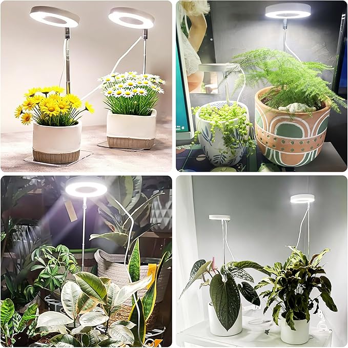 White Grow Lights for Indoor Plants Full Spectrum, 48 LEDs Plant Light for Indoor Plants, Height