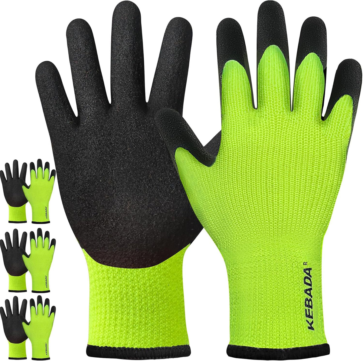 Kebada T3 Winter Work Gloves for Men and Women, Warm Knit Cold Weather Work Gloves, Thermal