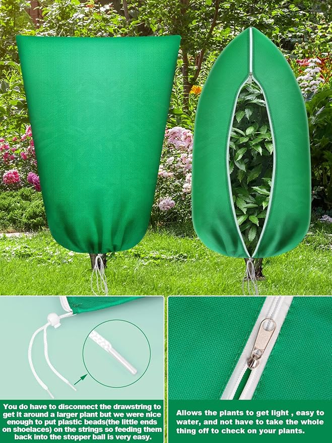 Abimars Thicker Plant Covers Freeze Protection Jacket 2.36 oz/yd², 5.2'x6.5' Reusable Winter Plant