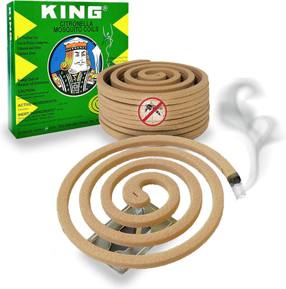 KING Mosquito Coils – Hawaii’s Most Trusted Citronella Protection – Each Coil's Scent Lasts up to 8