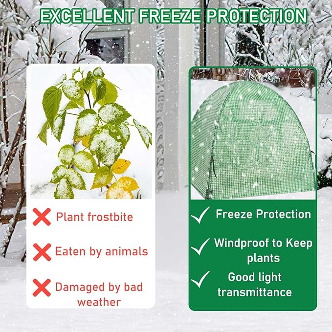 2 Pack Plant Freeze Protection Covers Winter Shrub Covers Plant Frost Protection Tent, Warm Plant