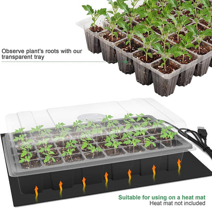 MIXC Seedling Trays Seed Starter Tray, 5-Pack Mini Propagator Plant Grow Kit Greenhouse with
