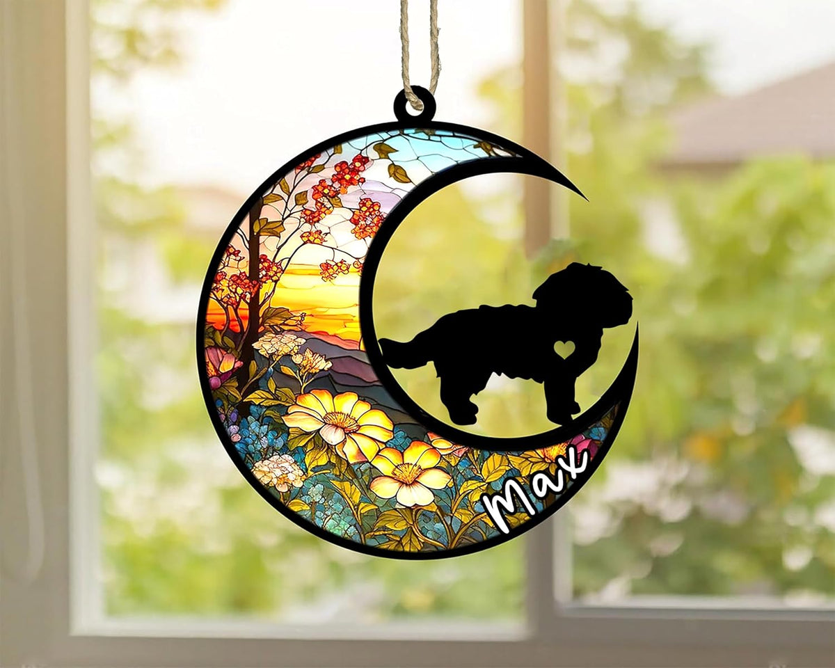 Personalized Dog Memorial, Custom Name Maltese Dog Christmas Ornament with Name, Custom Breeds, Pet