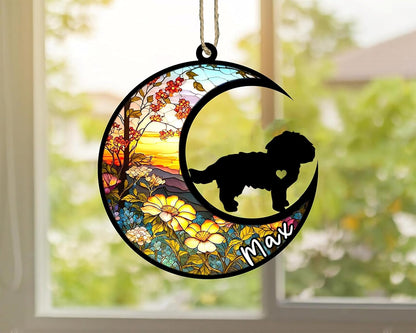 Personalized Dog Memorial, Custom Name Maltese Dog Christmas Ornament with Name, Custom Breeds, Pet