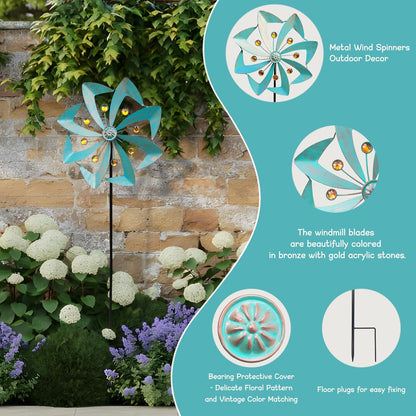 Wind Spinners Outdoor, 10 inch Wind Sculptures & Spinners, Metal Kinetic Wind Spinner, Decorative