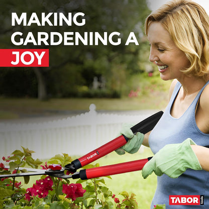 TABOR TOOLS B620A Hedge Shears with Wavy Blade for Trimming Borders, Boxwood, and Bushes, Manual
