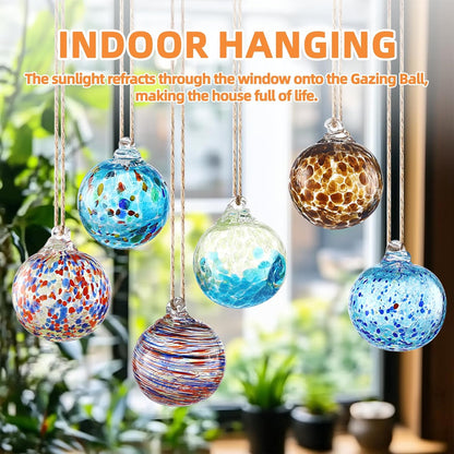 VOREEN Set 6 Hand-Blown Glass Ornaments Balls Witches Ball Hanging Glass Gazing Ball Friendship