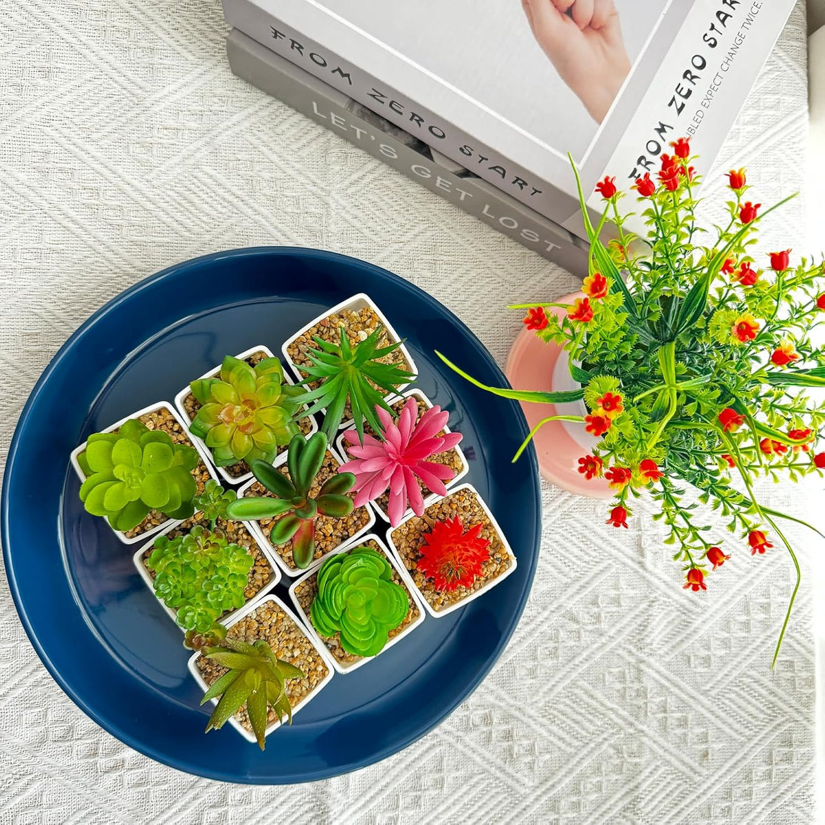 Ceramic Plant Saucers, 10 Inch (11 Inch) Plant Trays, Durable Round Glazed Ceramic Flower Plant