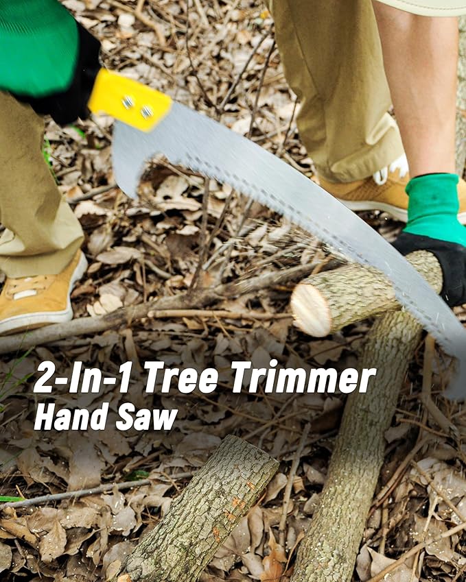 14.5FT Pole Saw with Adjustable Length for Tree Trimming, Lightweight Manual Pruning Saw with Mn