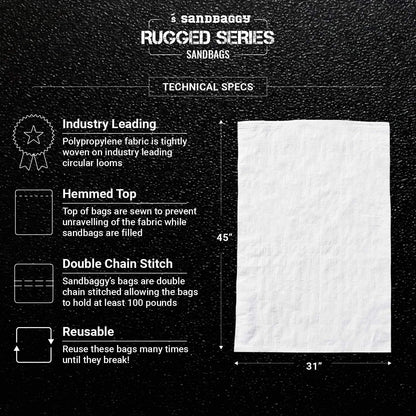 Sandbaggy Large Sandbags - Size: 31" x 45" - Thick Heavy Duty Contractor Bags, Heavy Duty Garbage