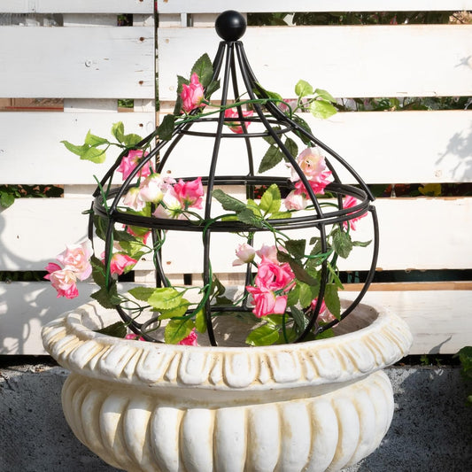 Sturdy Metal Garden Obelisk Trellis for Climbing Plants - 12" x 8.1" Versatile Support for Roses