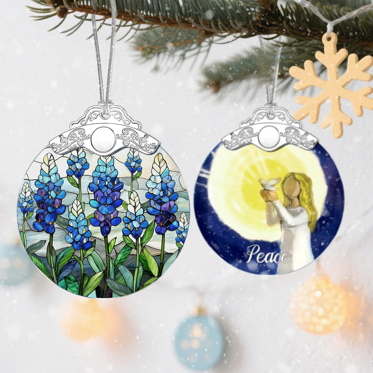 Stained Glass Ornament, Christmas Ornaments, Christmas Decorations for Tree, Holiday Ornament