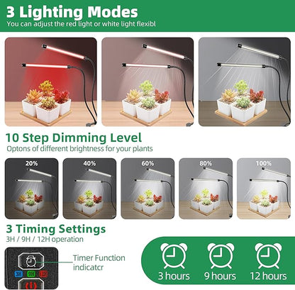 Grow Light 6500K Full Spectrum Plant Grow Lights 84 LED Plant Light with Clip Grow Lamp for Indoor