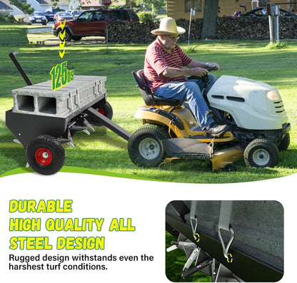 Doniks 48-Inch Tow Behind Lawn Plug Aerator with Universal Hitch, Lawn Aerator Tow Behind with 30