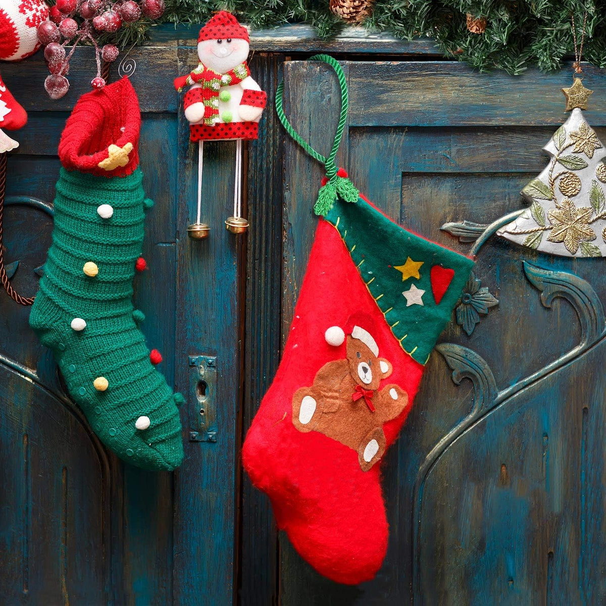 Shappy 12 Pieces Christmas Garland Banister Ties Christmas Decorative Reusable and Flexible Twist