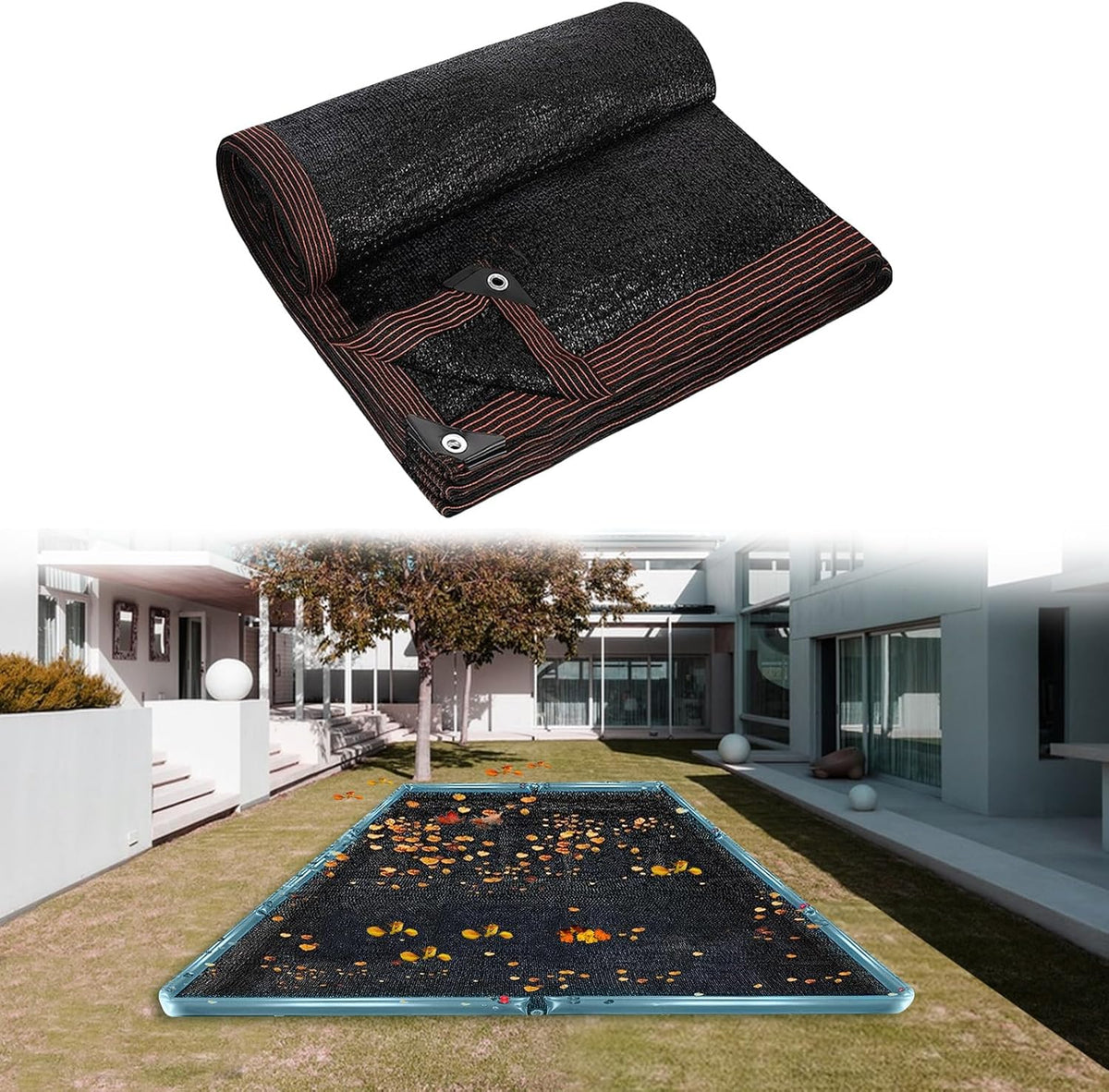 16 x 26FT Pool Leaf Net Cover- Thicken Rectangle Leaf Netting for Inground and Above Ground