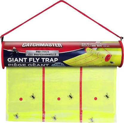 Catchmaster Giant Fly Glue Trap 1-Pack 30 Feet Each, Adhesive Fly Traps Outdoor, Sticky Bug