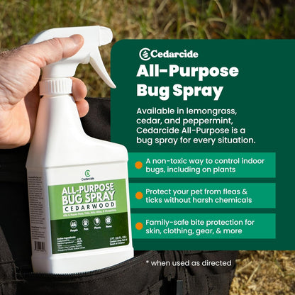 Cedarcide All-Purpose Bug Spray | Kill and Control Mosquitos, Fleas, Ticks, Ants | Made with
