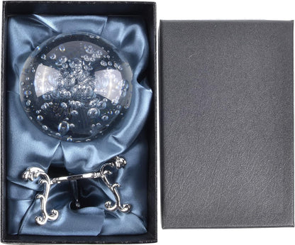 ChezMax Crystal 3 inch (80mm) Bubble Crystal Ball Paperweight Gorgeous Glass Ball for Decorative