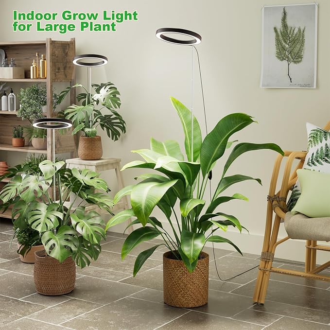 10" Grow Lights for Large Indoor Plants, Full Spectrum Indoor Plant Light for Indoor Growing with