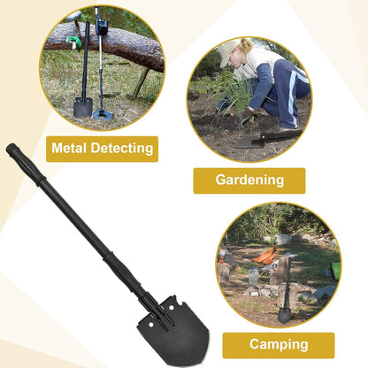 Survival Shovel, (28.3'') Camping Folding Shovel, Military Spade Multitool, Tactical Trench Tool