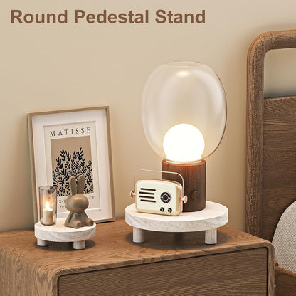 3 Pcs Wood Plant Stand Indoor Outdoor, Round Wood Riser for Decor 6/8/10" Wooden Stool Display