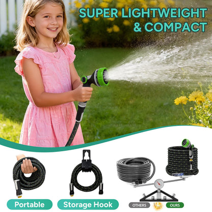 SOLMIO Lightweight Garden Hose,50ft Non Expandable Water Hose with Nozzle