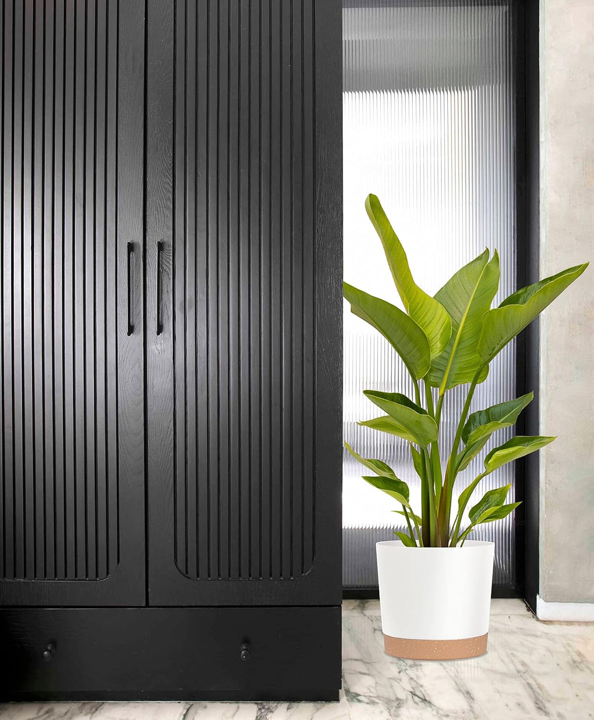 kubvici Plant Pots for Indoor Plants, 2 Pack 12 Inch Pots for Plants, Lightweight Large White