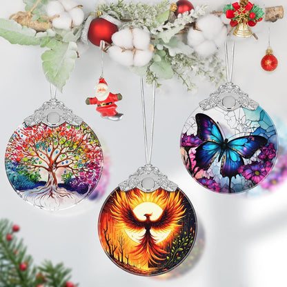 Phoenix Stained Glass Ornament, Christmas Ornaments, Christmas Tree Decorations, Phoenix Christmas