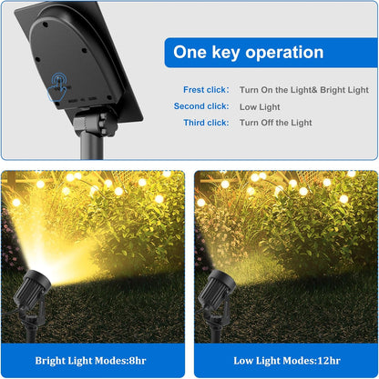 Solar Spot Lights Outdoor, Landscape Spotlights IP65 Waterproof 9.8ft Cable, Dusk to Dawn Solar