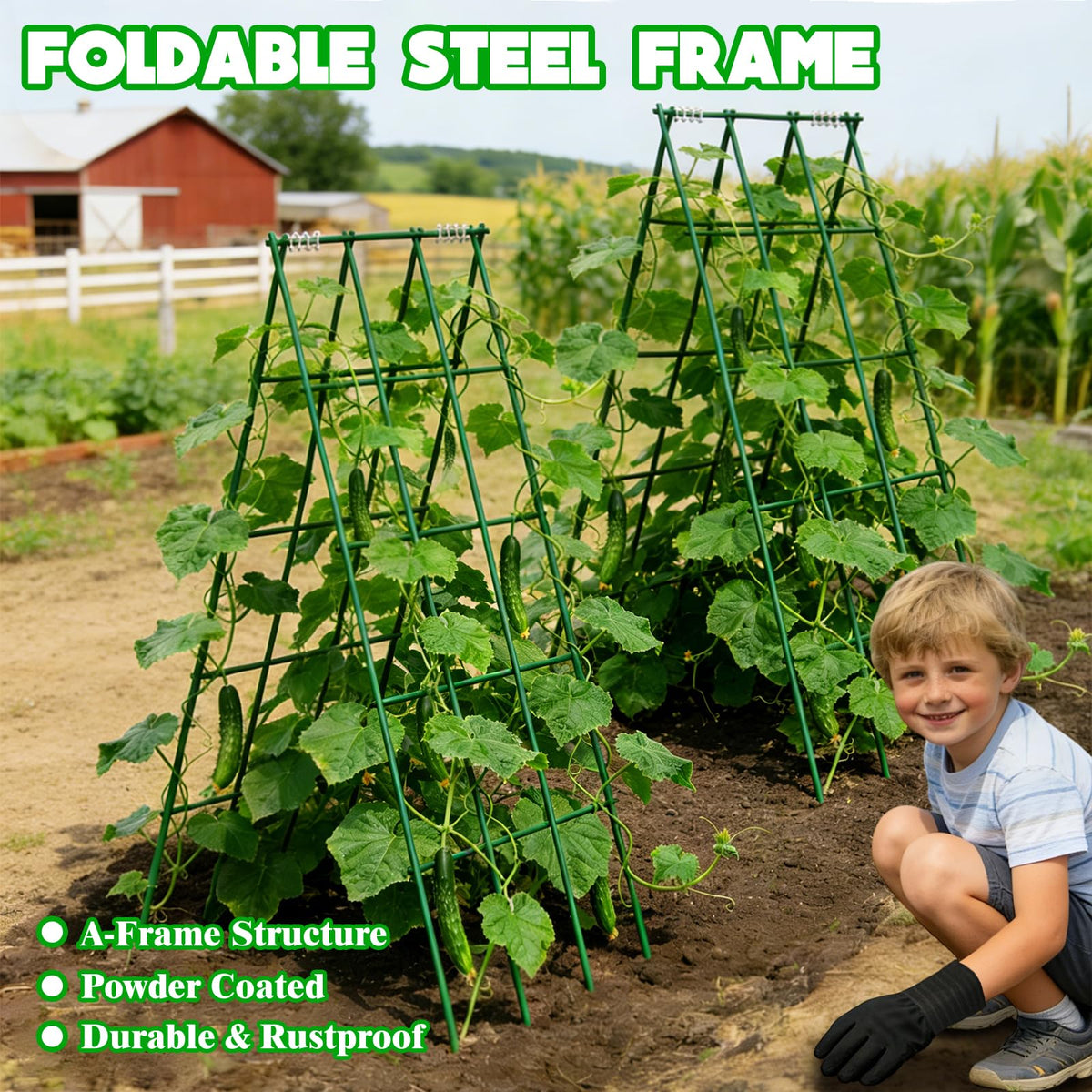 Heavy Duty Cucumber Trellis,2 Pack,No AssemblyGarden Trellis for Climbing Plants Outdoor,Cucumber