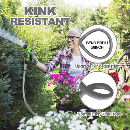 YOTOO Heavy Duty Hybrid Garden Lead in Water Hose 5/8-Inch by 1.28-Feet 150 PSI, Kink Resistant