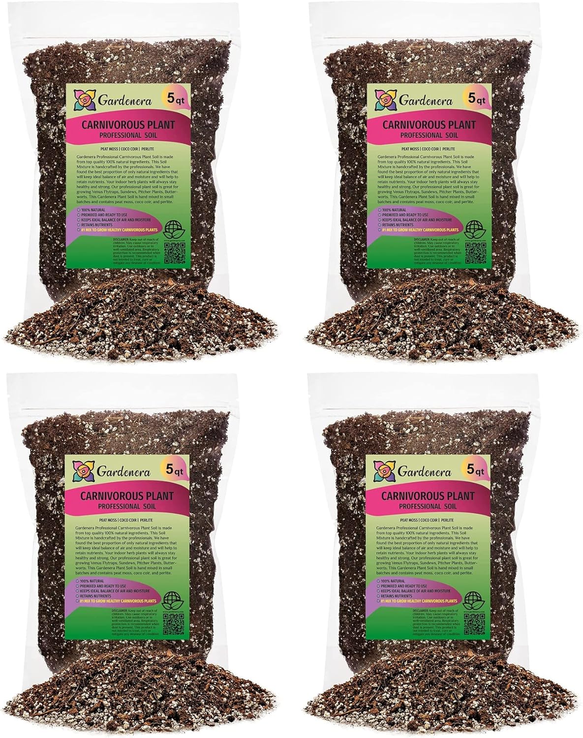 Gardenera Professional Carnivorous Plant Soil - Ready to Use for Venus Flytraps, Sundews, Pitcher