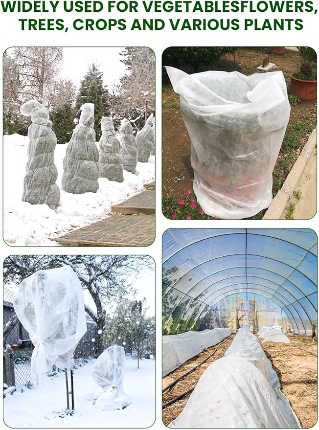 Plant Covers Freeze Protection, 10 ft x 33 ft 1.0 oz/yd² Reusable Frost Protection Floating Row