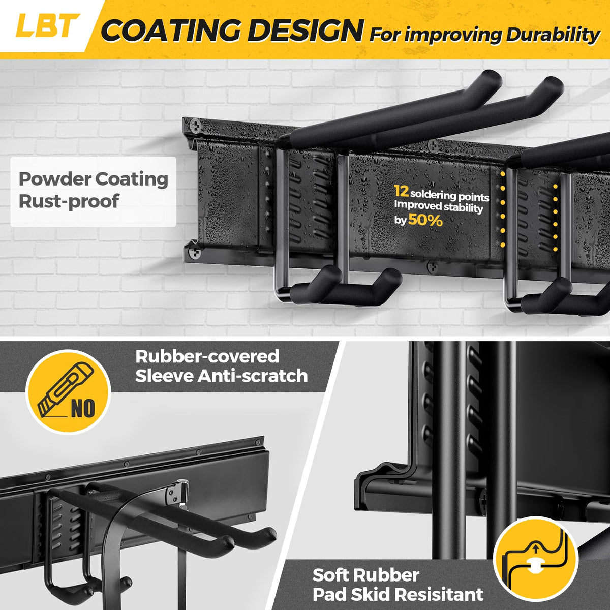 LBT 66" Garage Tool Organizer Wall Mount - 720lbs Garden Tool Organizer