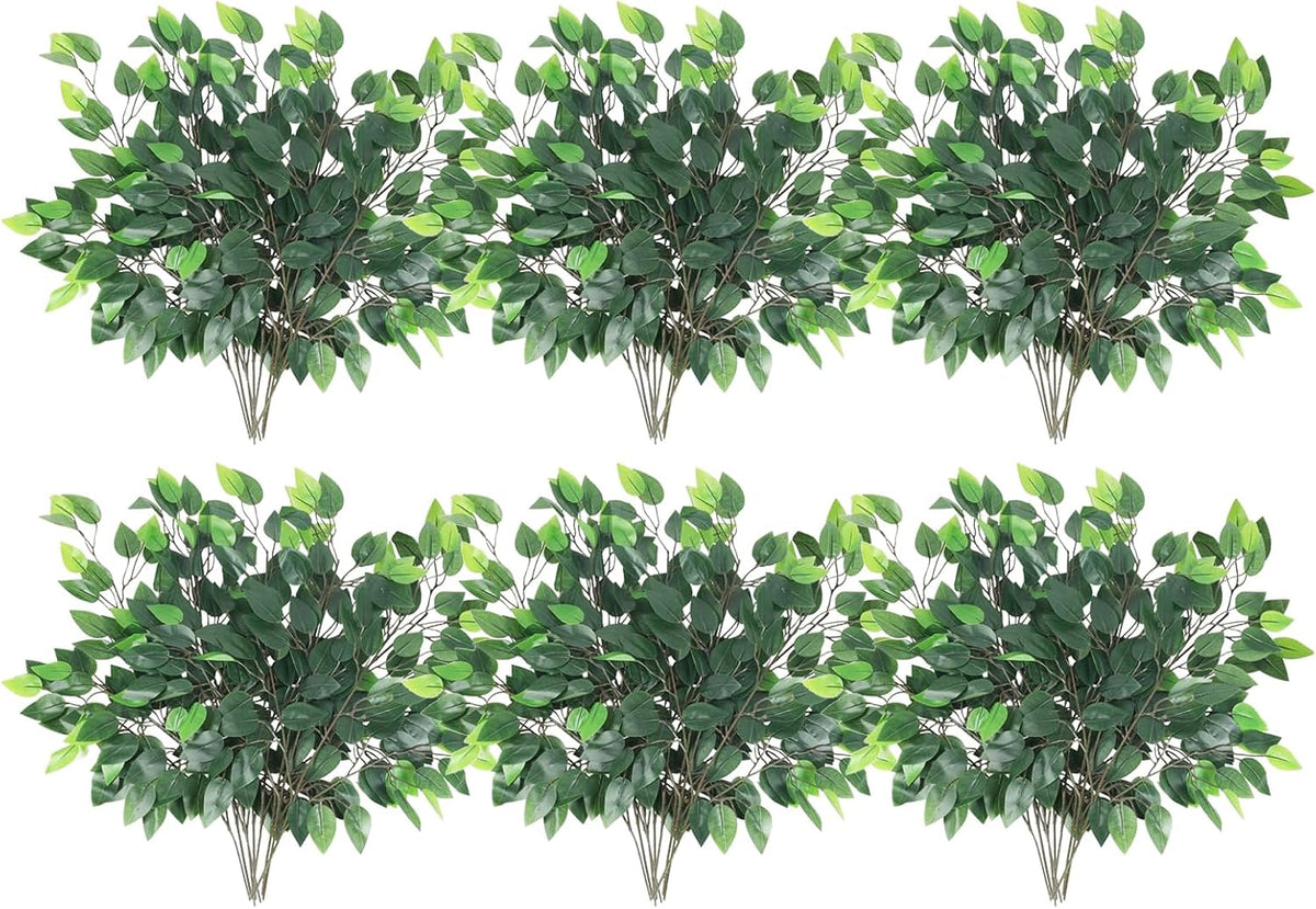 GTIDEA 36PCS Artificial Ficus Leaves Branches Faux Ficus Tree Branches Artificial Greenery Stems
