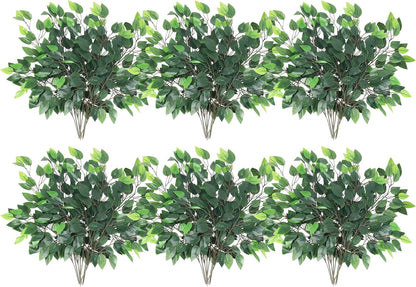 GTIDEA 36PCS Artificial Ficus Leaves Branches Faux Ficus Tree Branches Artificial Greenery Stems
