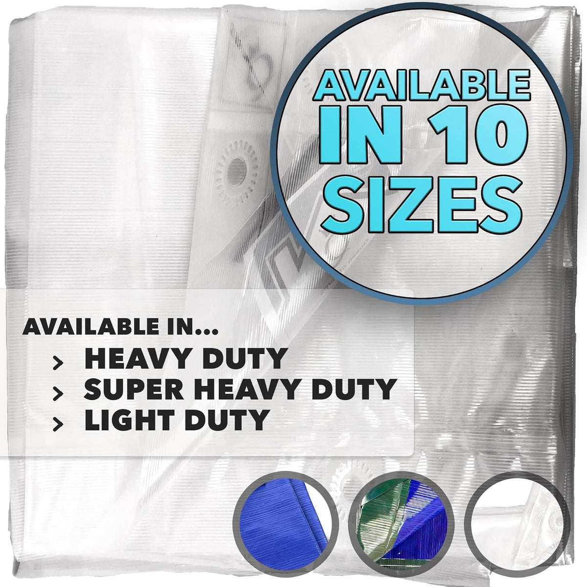 QUEEN OF TARPS | 6x8 Heavy Duty Tarp Waterproof, 120 GSM is 12 MIL, UV/Tear Resistant Tarp