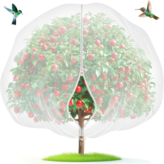 Fruit Tree Netting with Zipper & Drawstring - 4'x6' Garden Plant Net Pest Barrier 0.16 oz/ft to